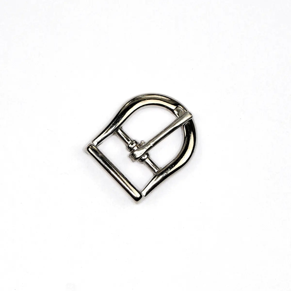 Nickel D Shaped Center Bar Buckle, 5/8 Inch.