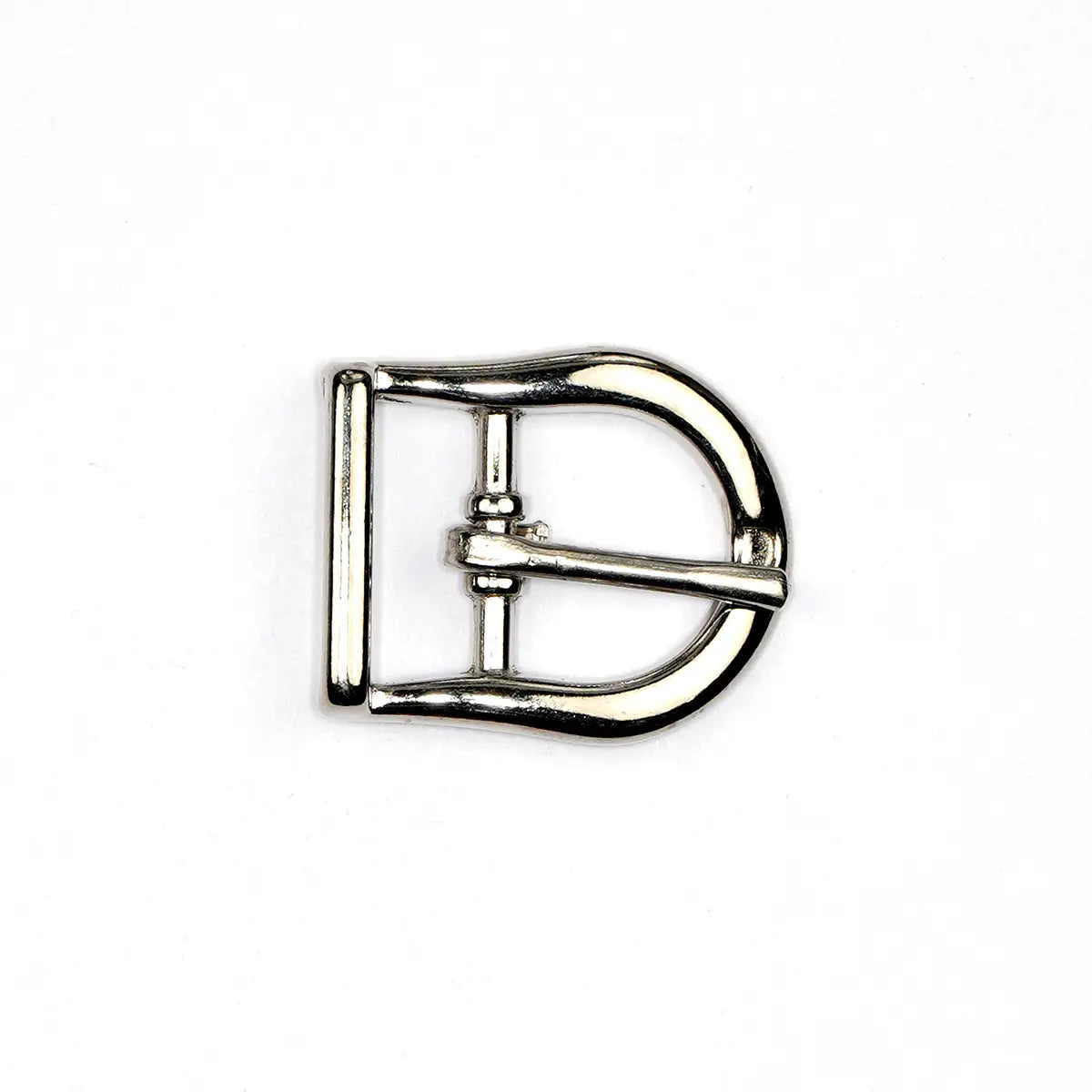 Nickel D Shaped Center Bar Buckle, 5/8 Inch.