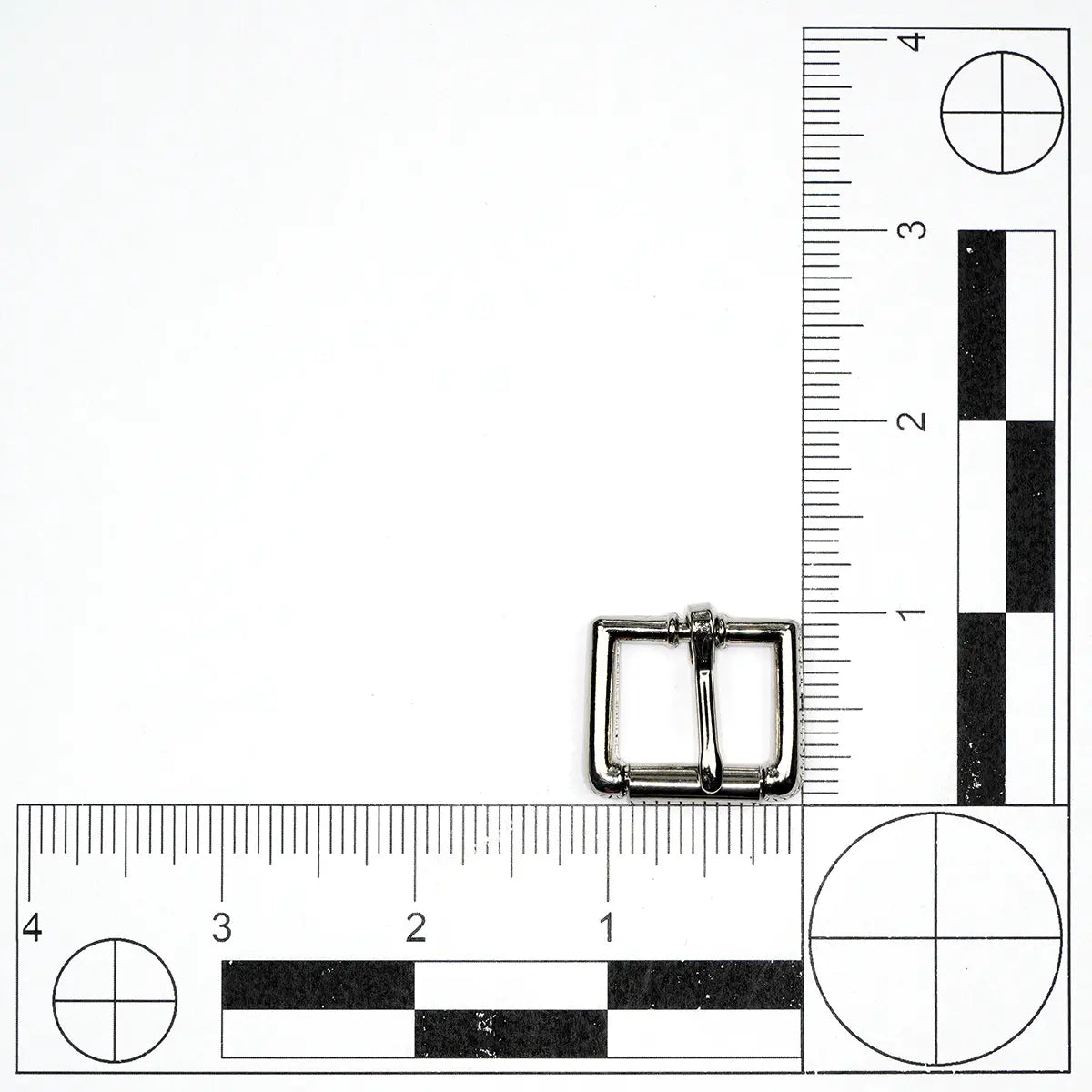 Nickel Heel Bar Roller Buckle, 3/4 Inch.