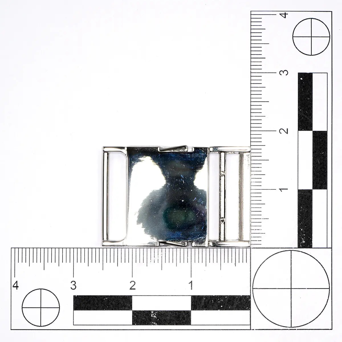 Nickel Side Squeeze Belt Buckle, 1 1/2 Inch.