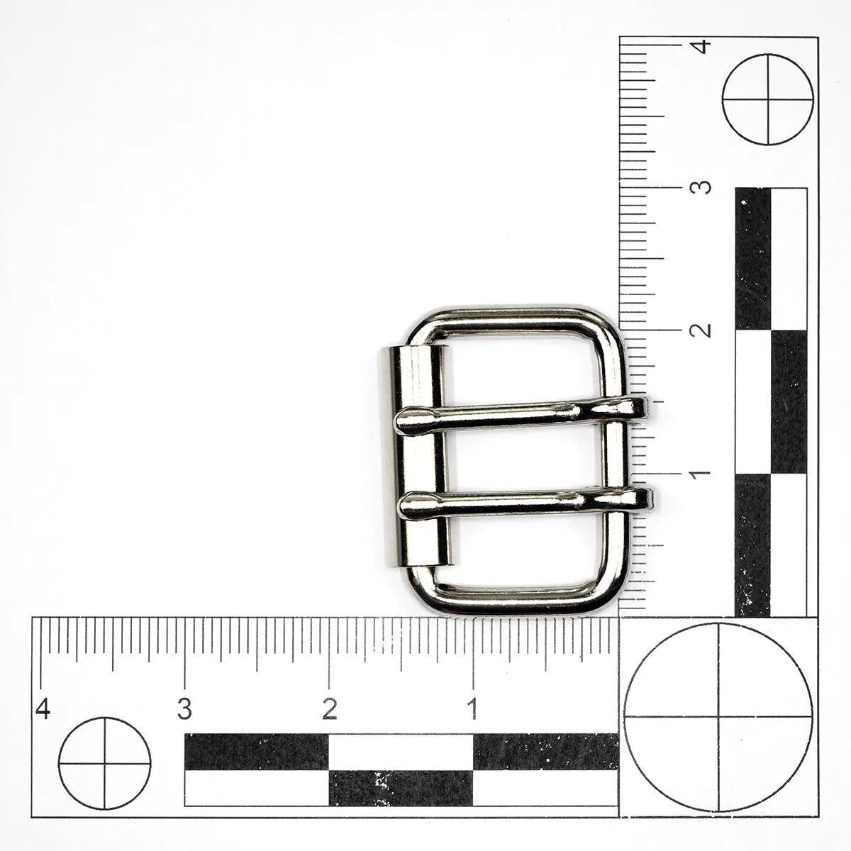 Nickel Steel Roller Buckle, 2 Prong, 1 1/2 Inch.