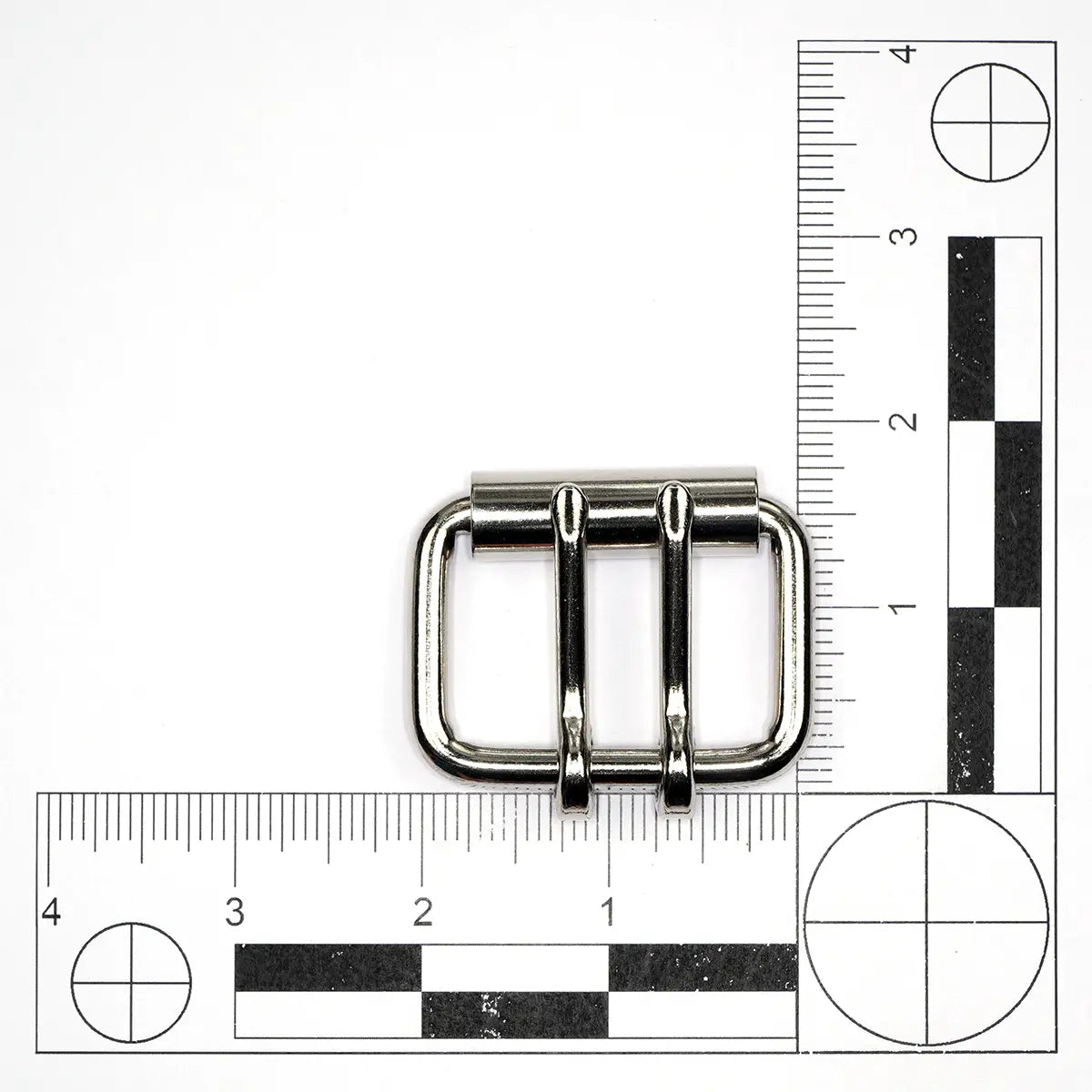 Nickel Steel Roller Buckle, 2 Prong, 1 1/2 Inch.