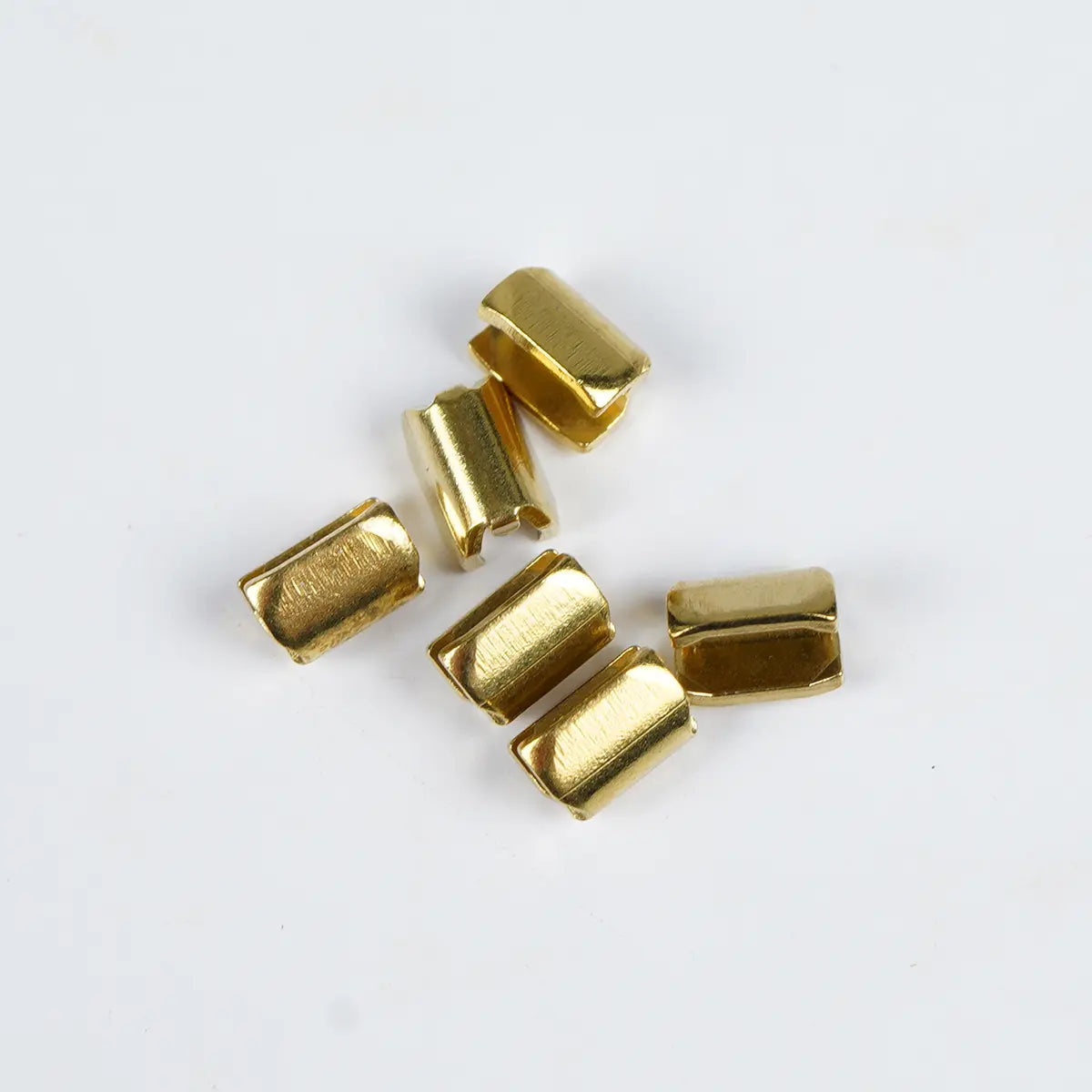 No 5 Zipper Stops Tops, 6 Pack, Brass, Premium.