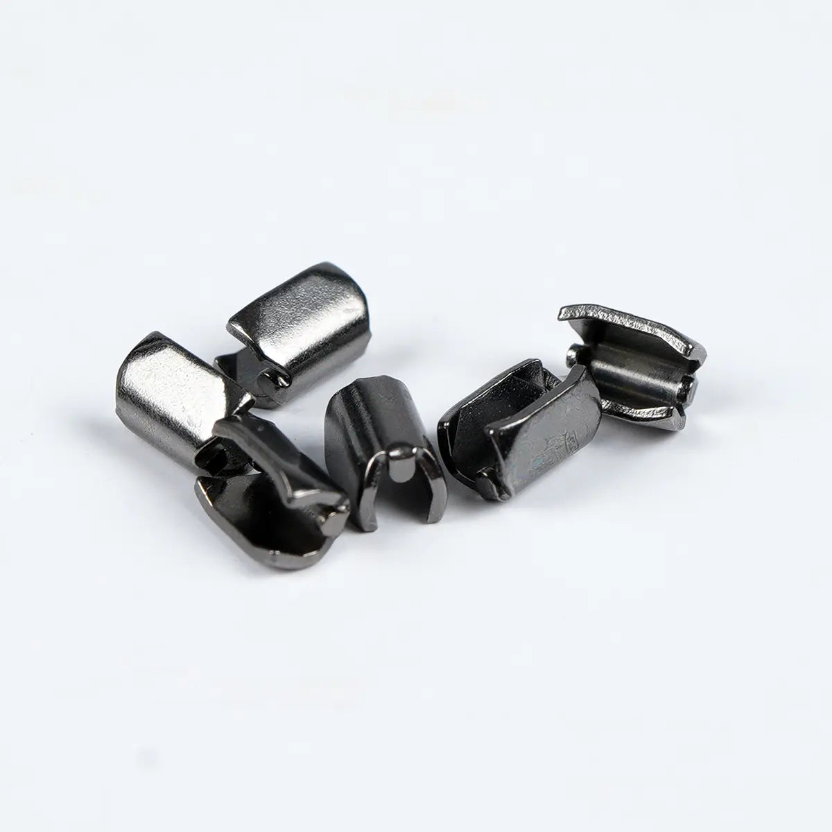 No 5 Zipper Stops Tops, 6 Pack, Gunmetal, Premium.