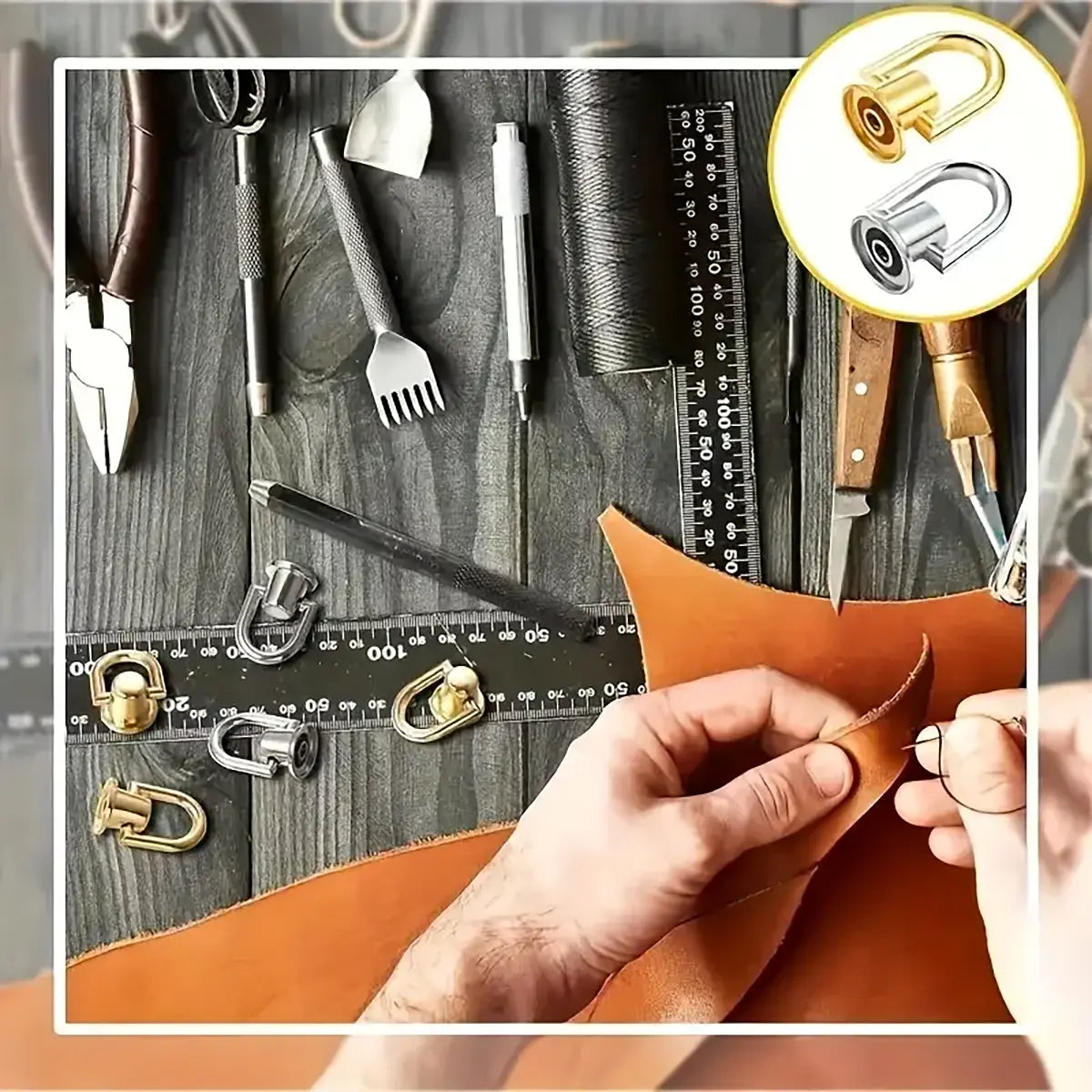 Purse Stud D-Ring 2 Pack