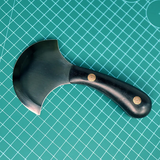 Ebony Half Round Leather Skiving Knife.