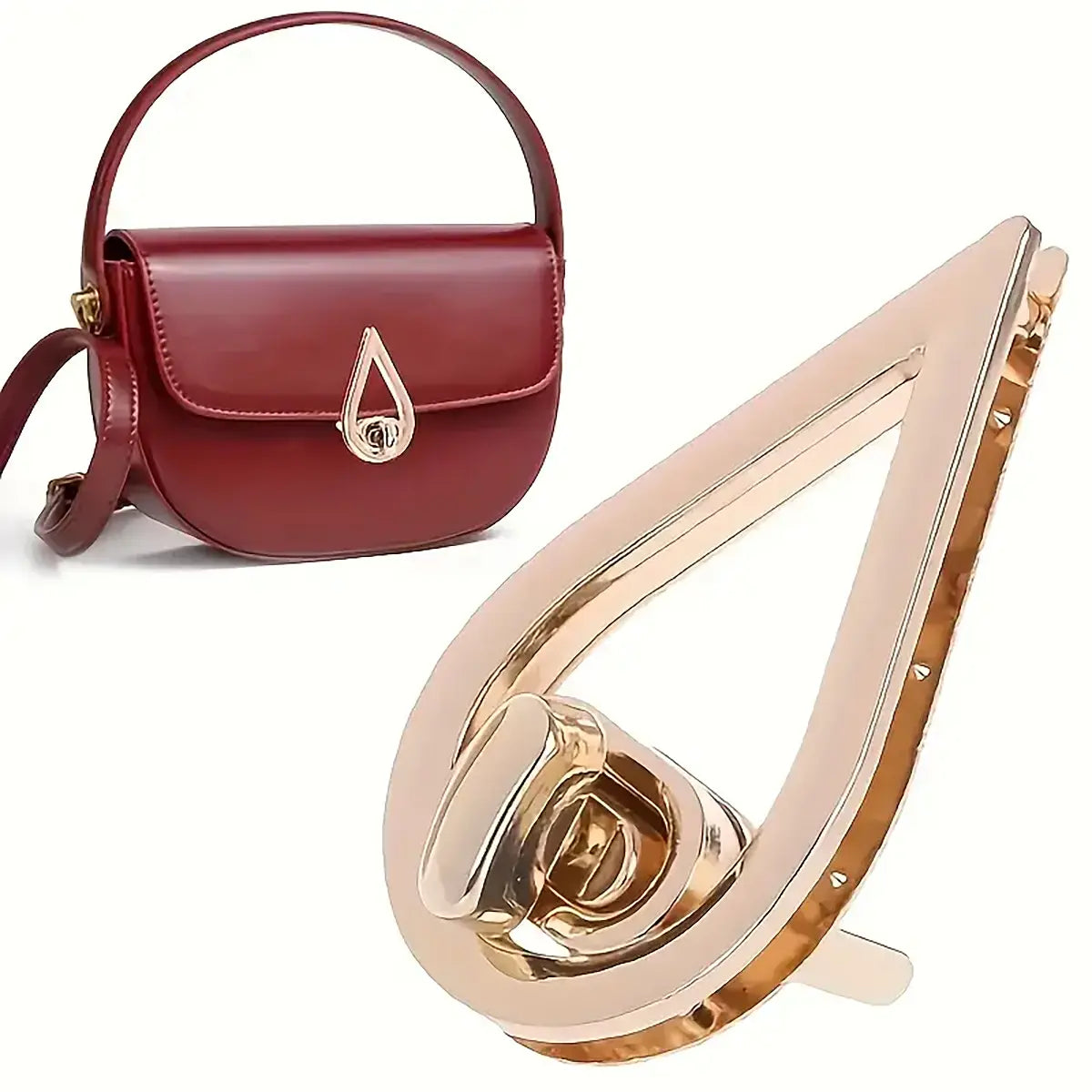Gold Raindrop Twist Bag Clasp
