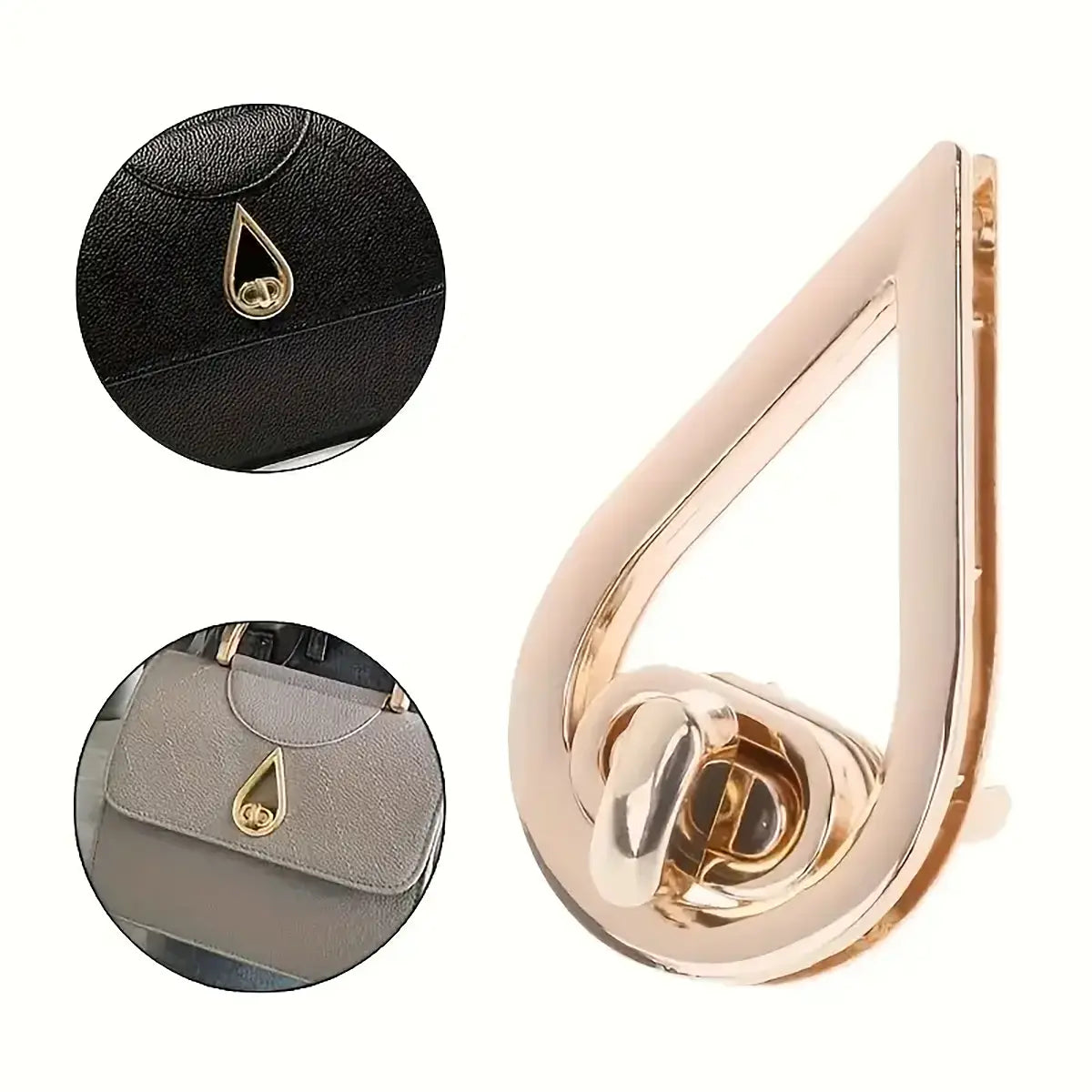 Gold Raindrop Twist Bag Clasp