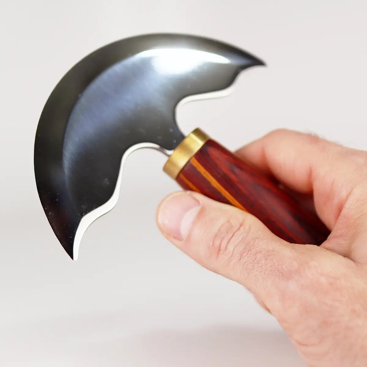 Red Handled Round Head Knife for Skiving Leather.