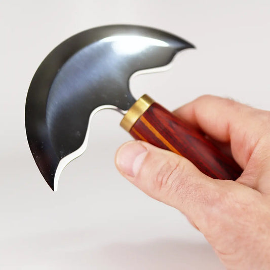 Red Handled Round Head Knife for Skiving Leather.