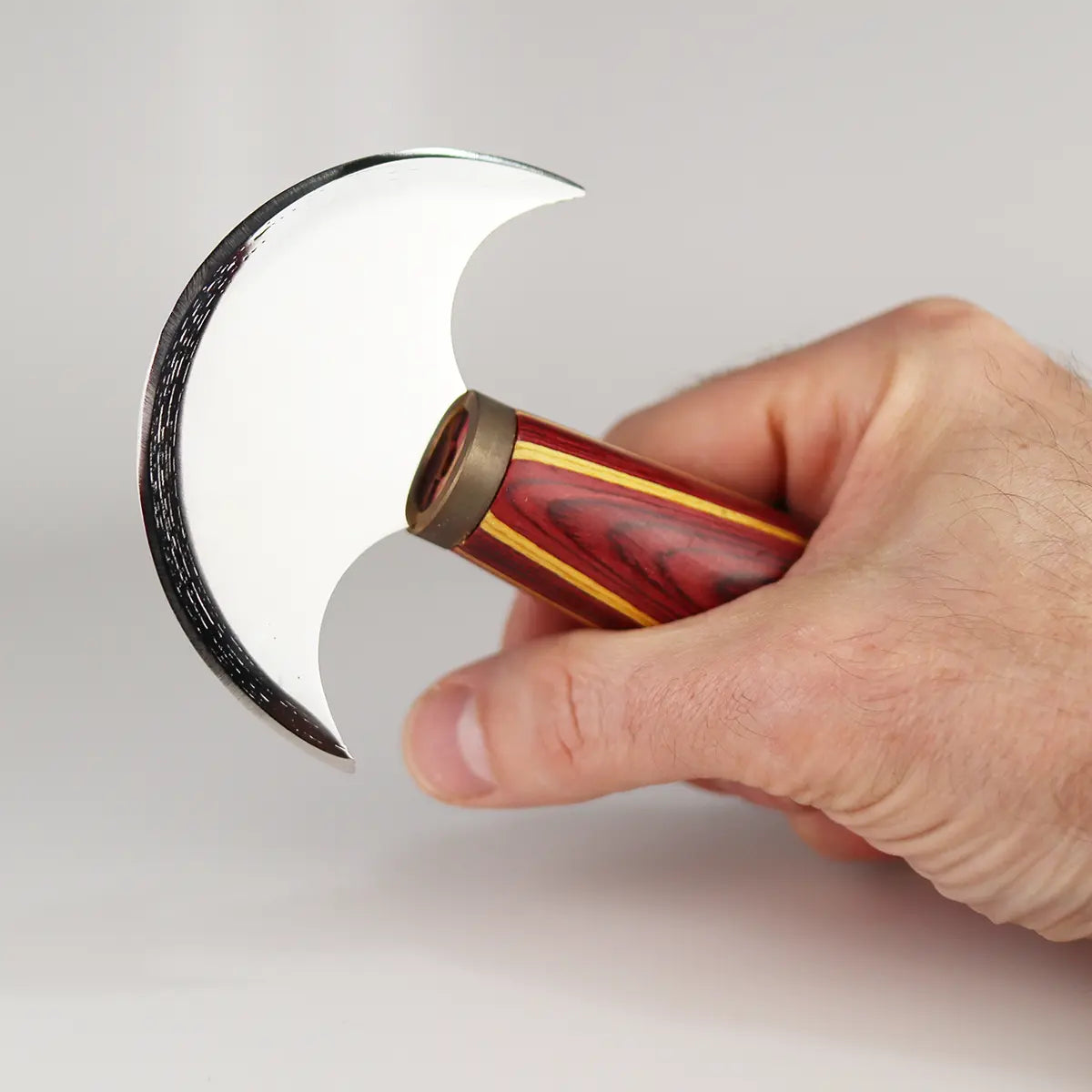 Red Handled Round Head Knife for Skiving Leather.