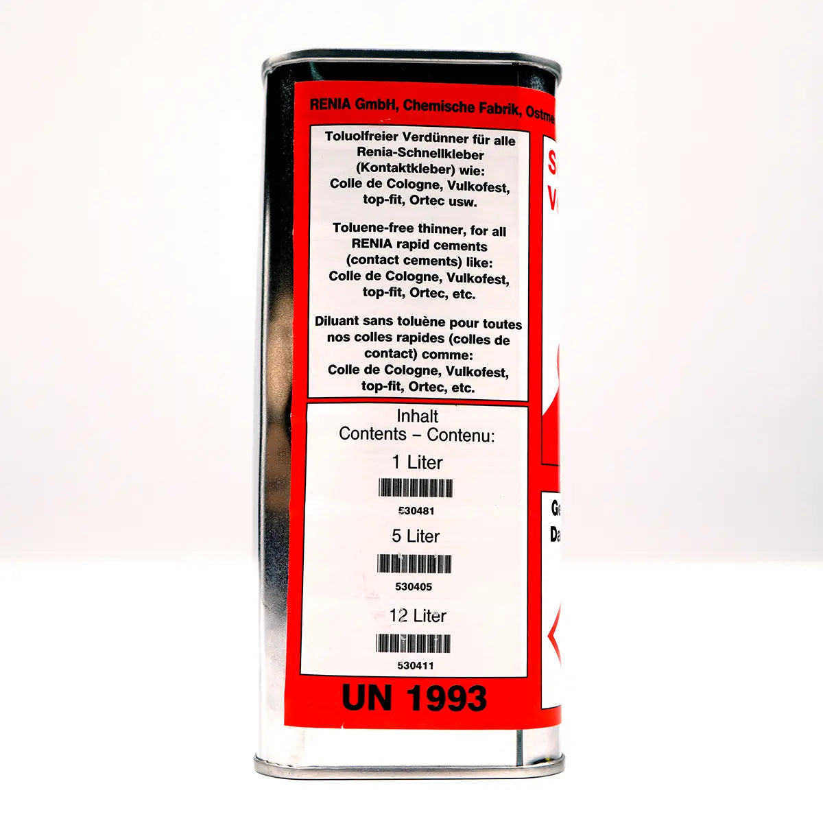 Renia Adhesive Thinner 1 Liter.