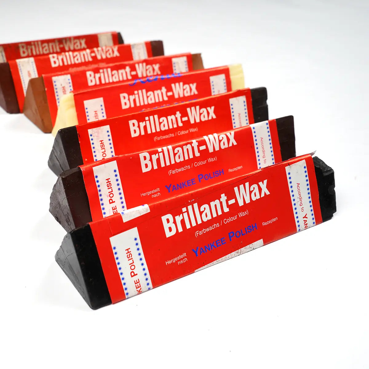 Renia Brillant-Wax Yankee Polish. Black Brown Neutral, Dark Brown. Negro, Tan, Medium Brown.
