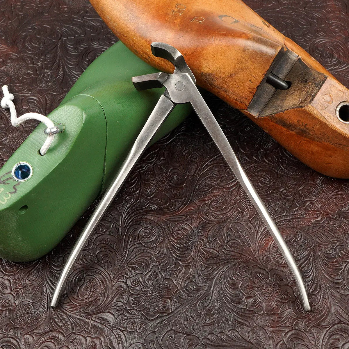 Stainless Steel Angled Flat Nose Leather Pliers 8.5 Inch.