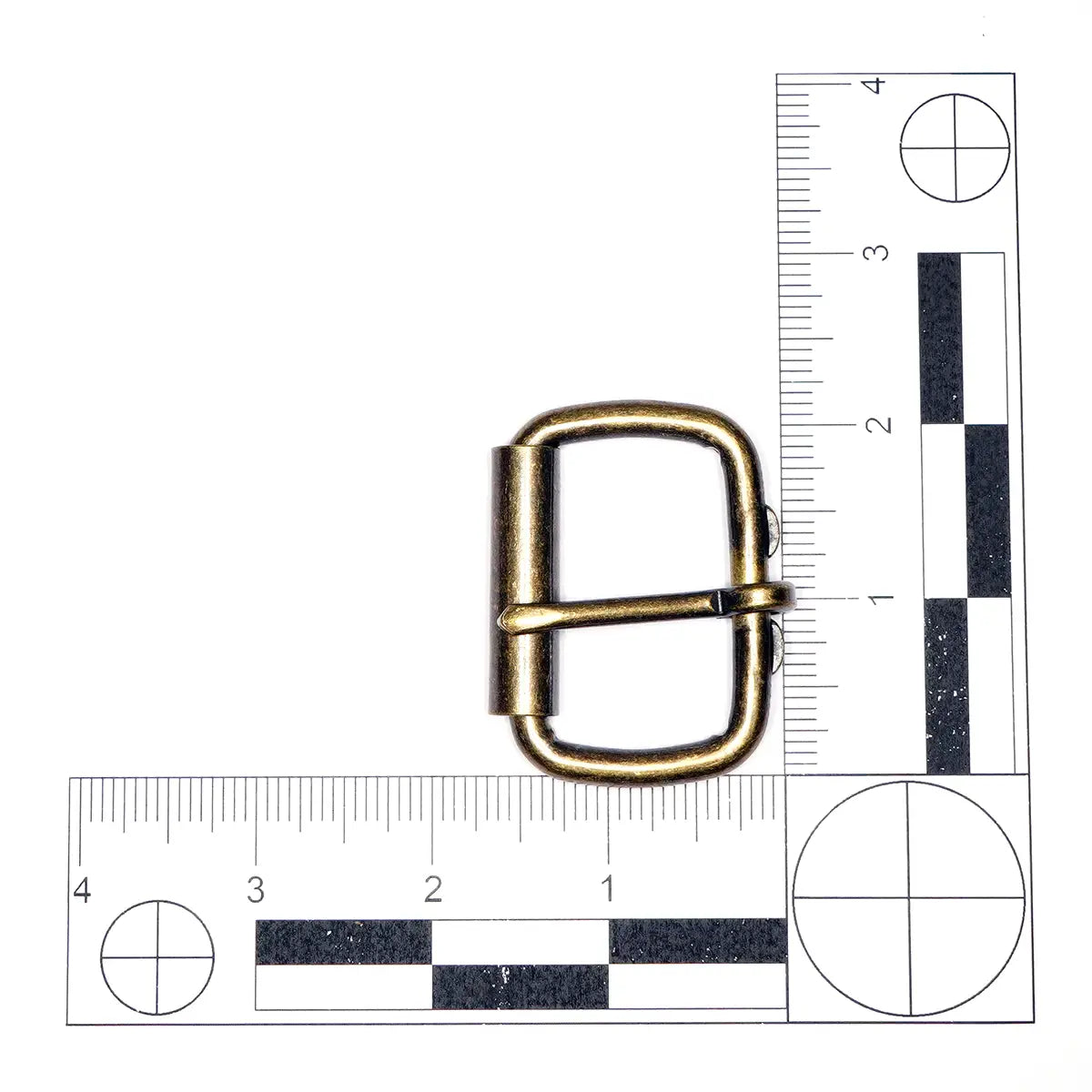 Antique Brass HB Roller Buckle 1.5 Inch – Solid brass heel bar buckle for leather belts and straps.