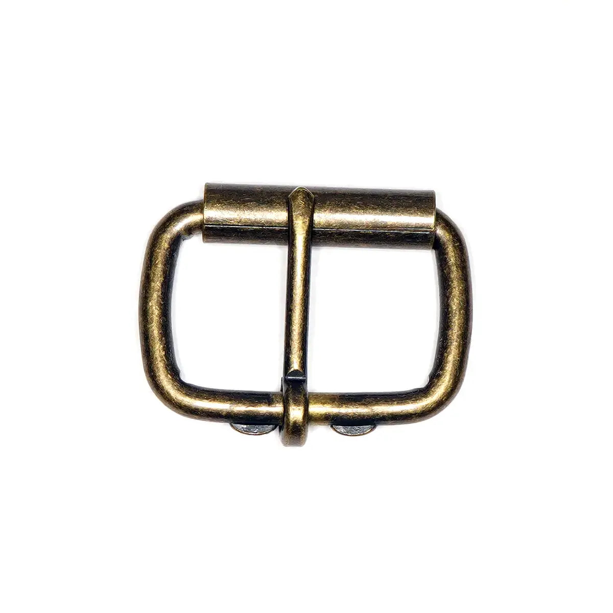 Antique Brass HB Roller Buckle 1.5 Inch – Solid brass heel bar buckle for leather belts and straps.