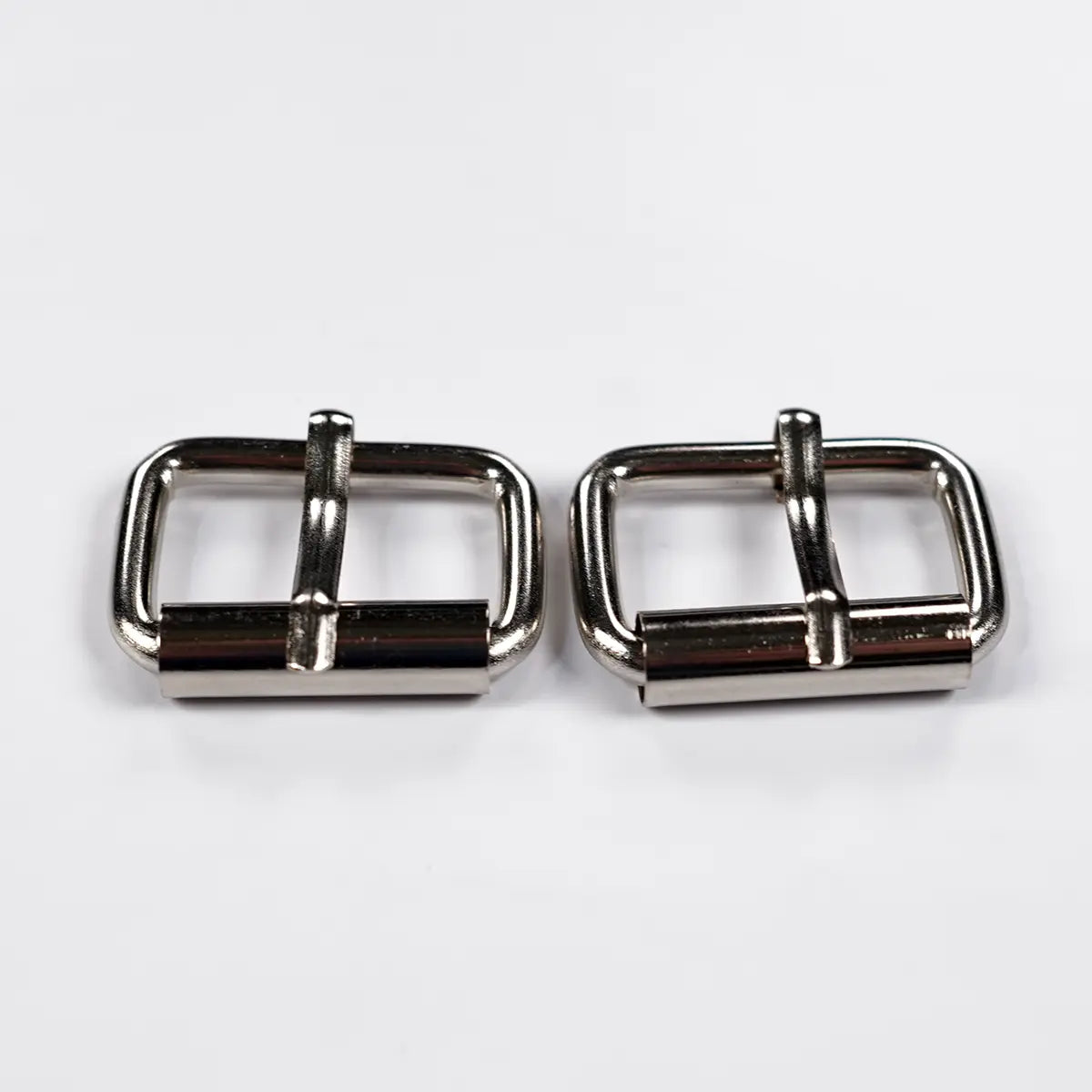2 Pack of Nickel 1 Inch Roller Buckle.