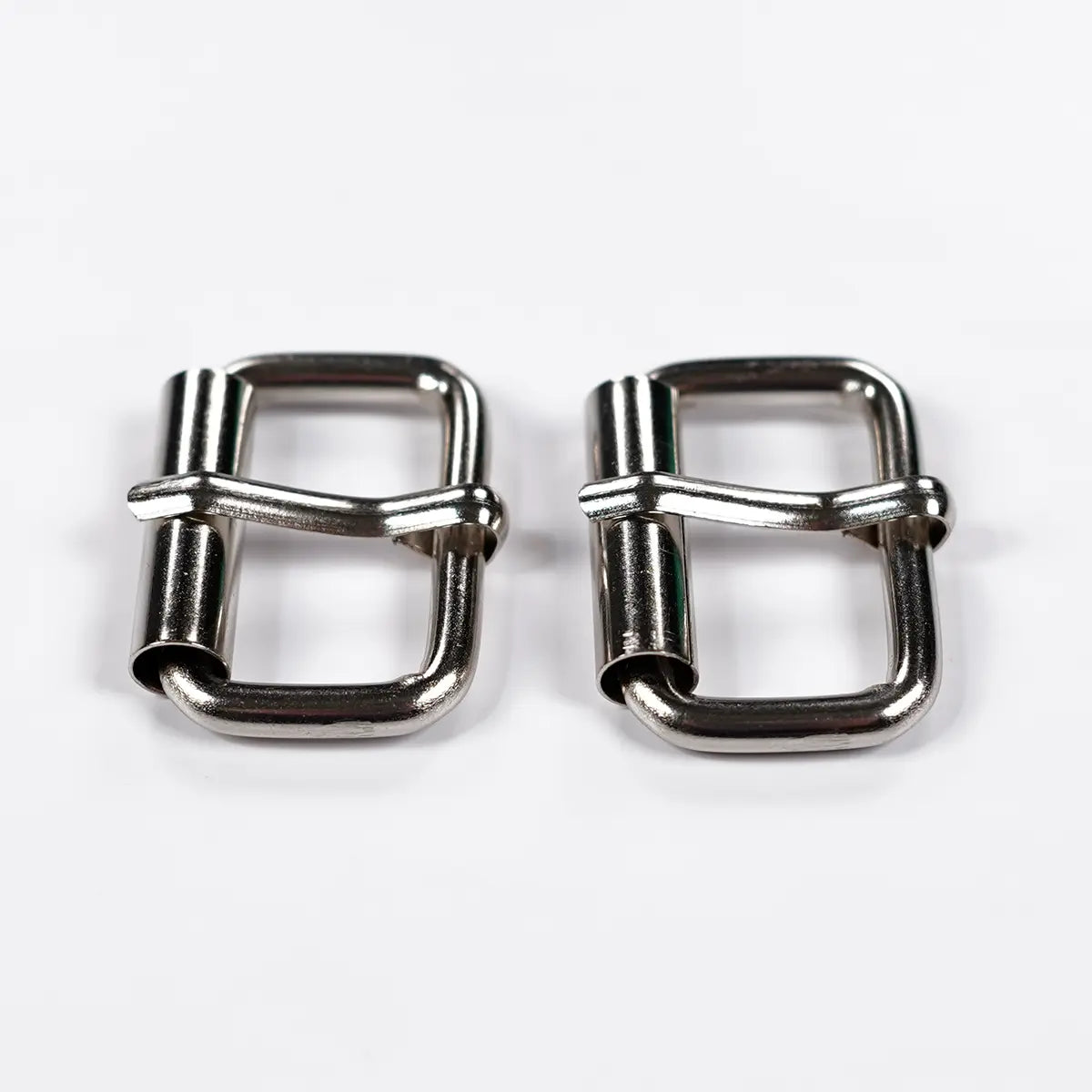 Nickel 1 Inch Roller Buckle, 2 Pack.