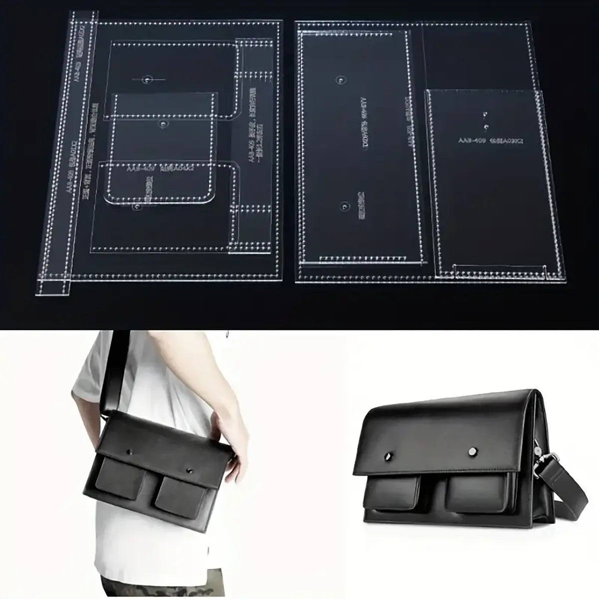 Shoulder Bag Acrylic Template with Pockets