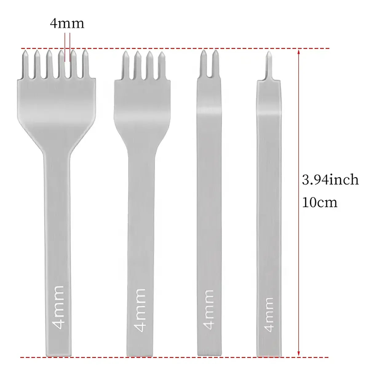 V2 Diamond Stitching Chisel 4 Piece Set , 4mm Stitch Spacing.
