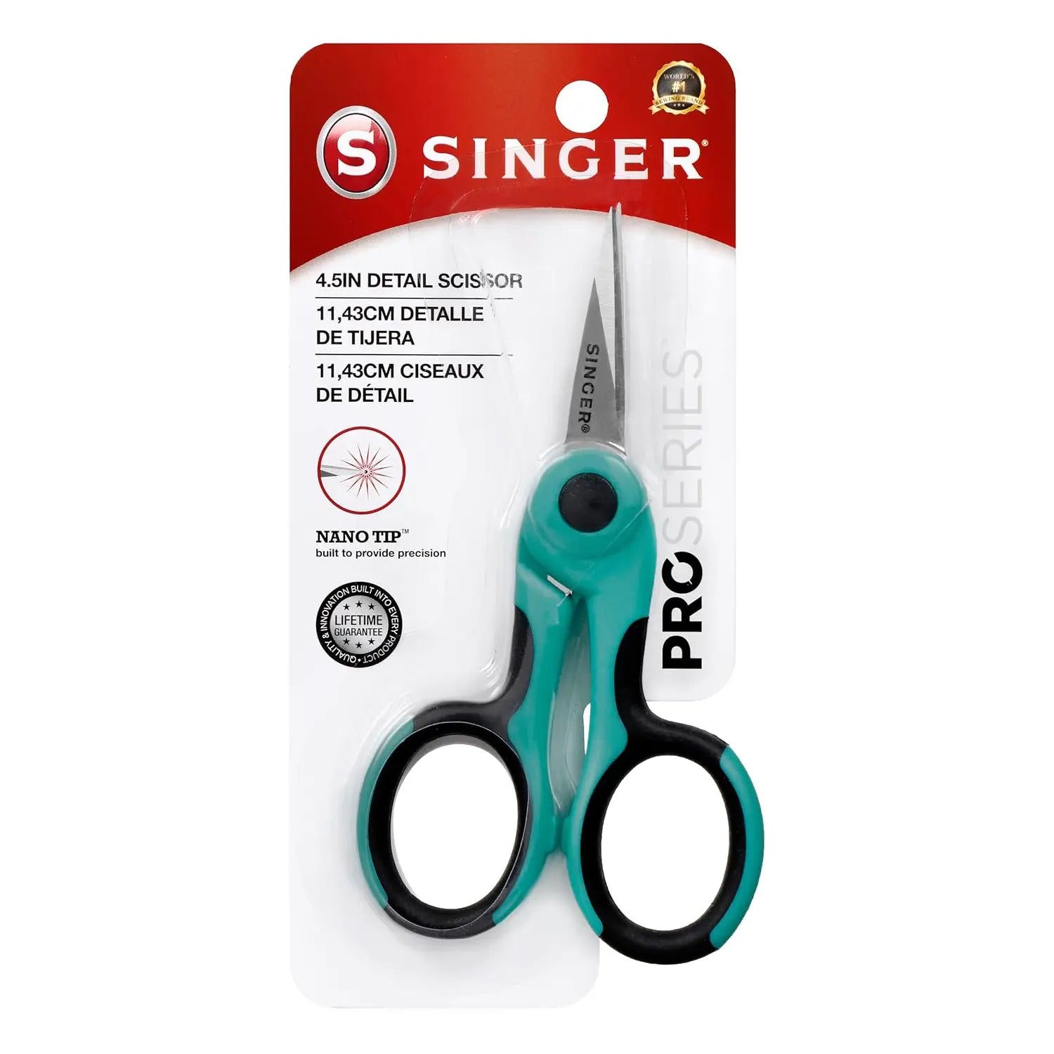 Singer 4.5 Inch Pro Detail Scissors with Nano Tip.