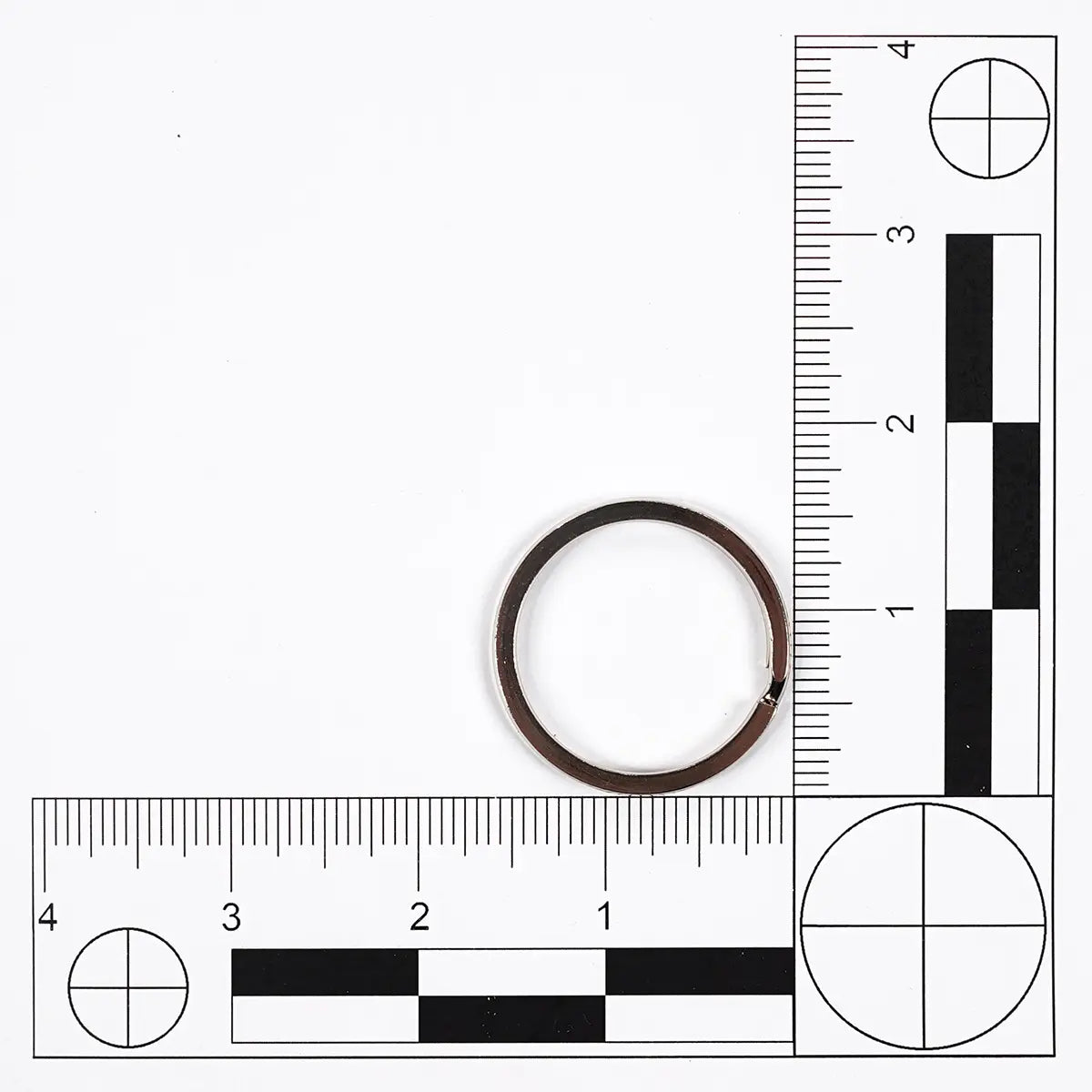 1.5 Inch Nickel Flat Key Ring.