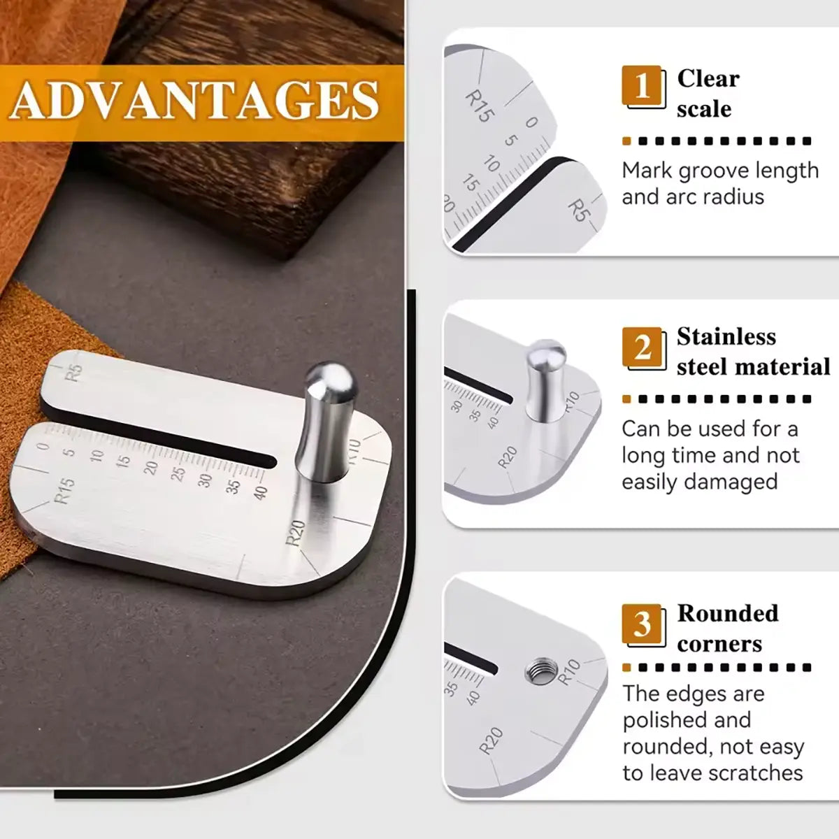 Stainless Steel Stitching and Corner Guide.