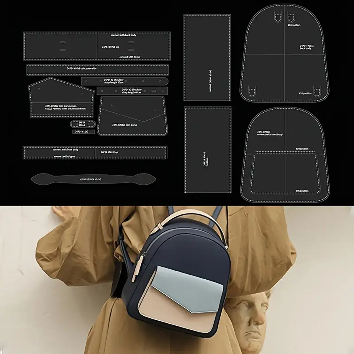 Small Backpack Acrylic Template