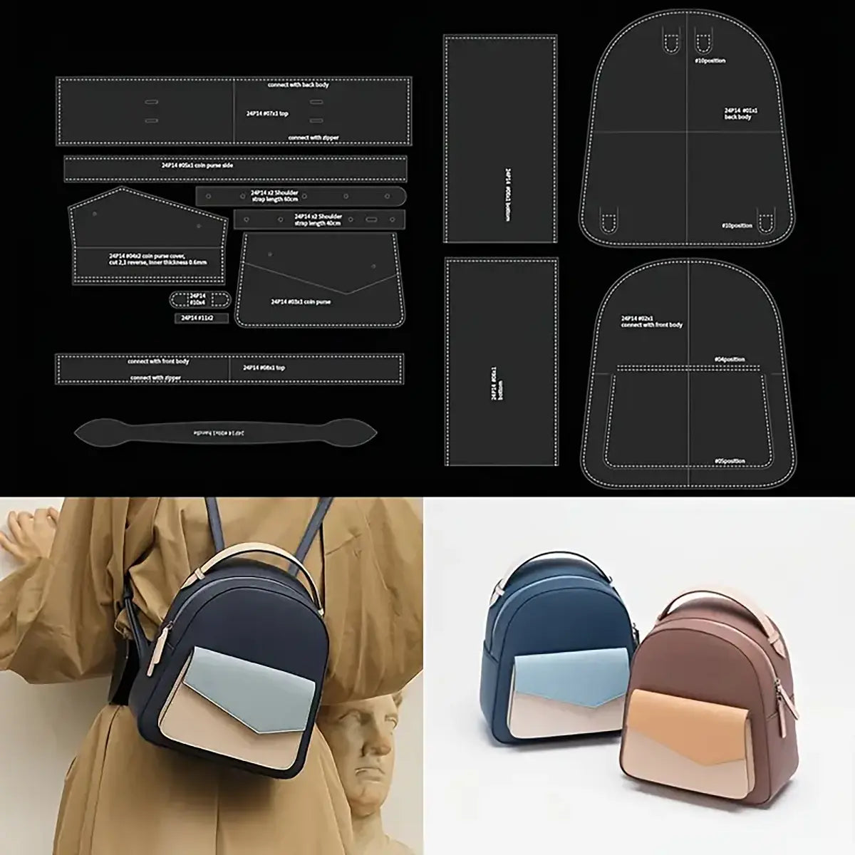 Small Backpack Acrylic Template