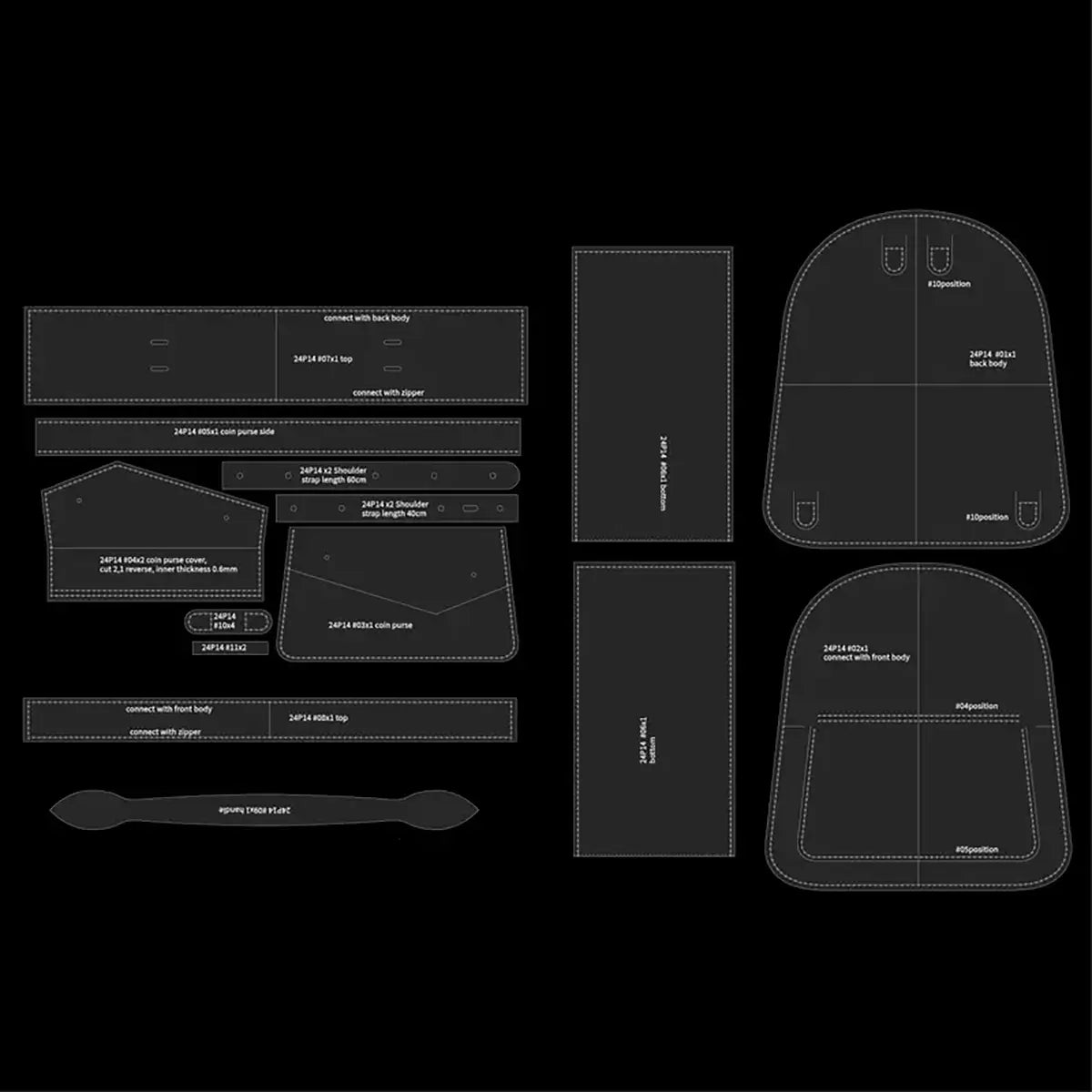 Small Backpack Acrylic Template