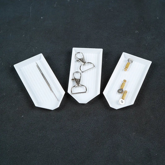 White plastic small parts tray, 3 pack.