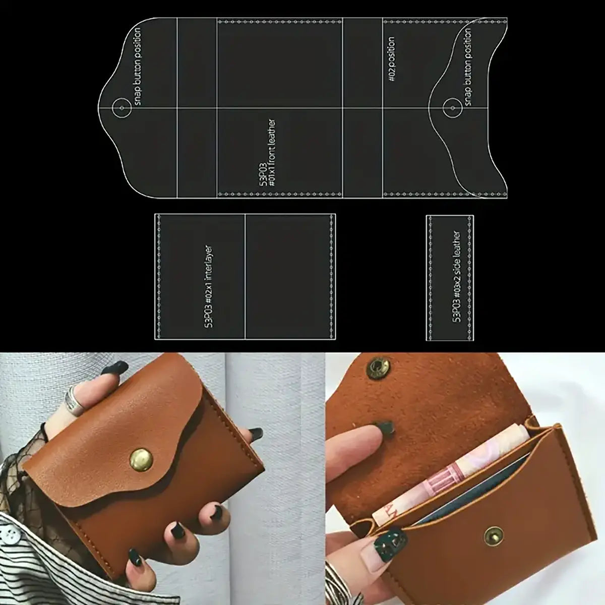 Snap Card Wallet Acrylic Template