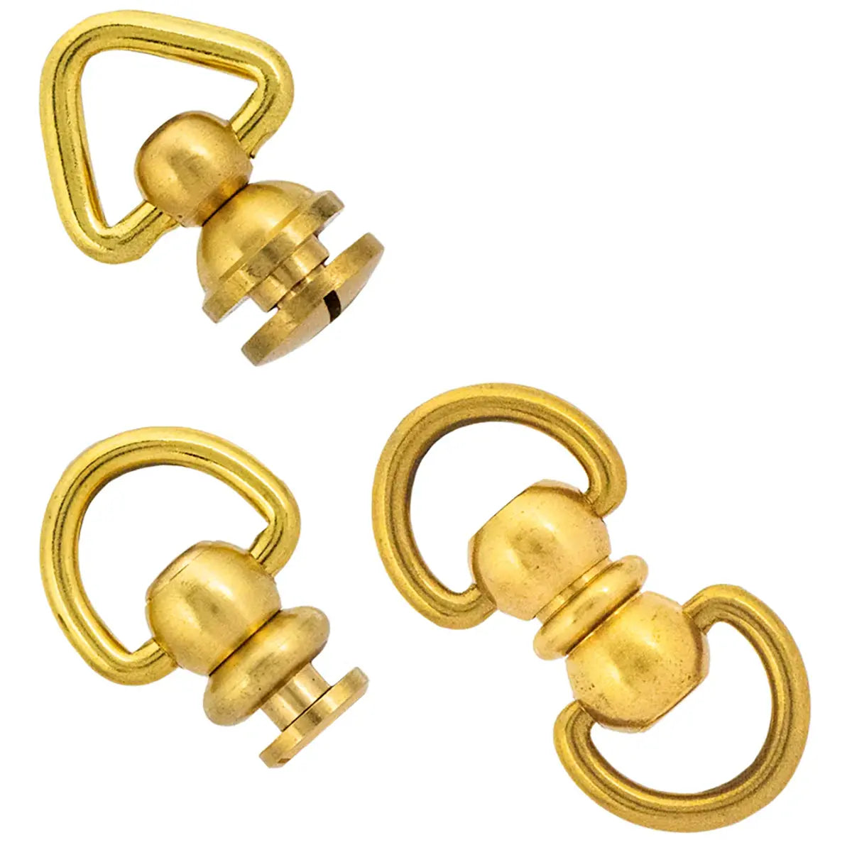 Solid Brass Swivel Loops.