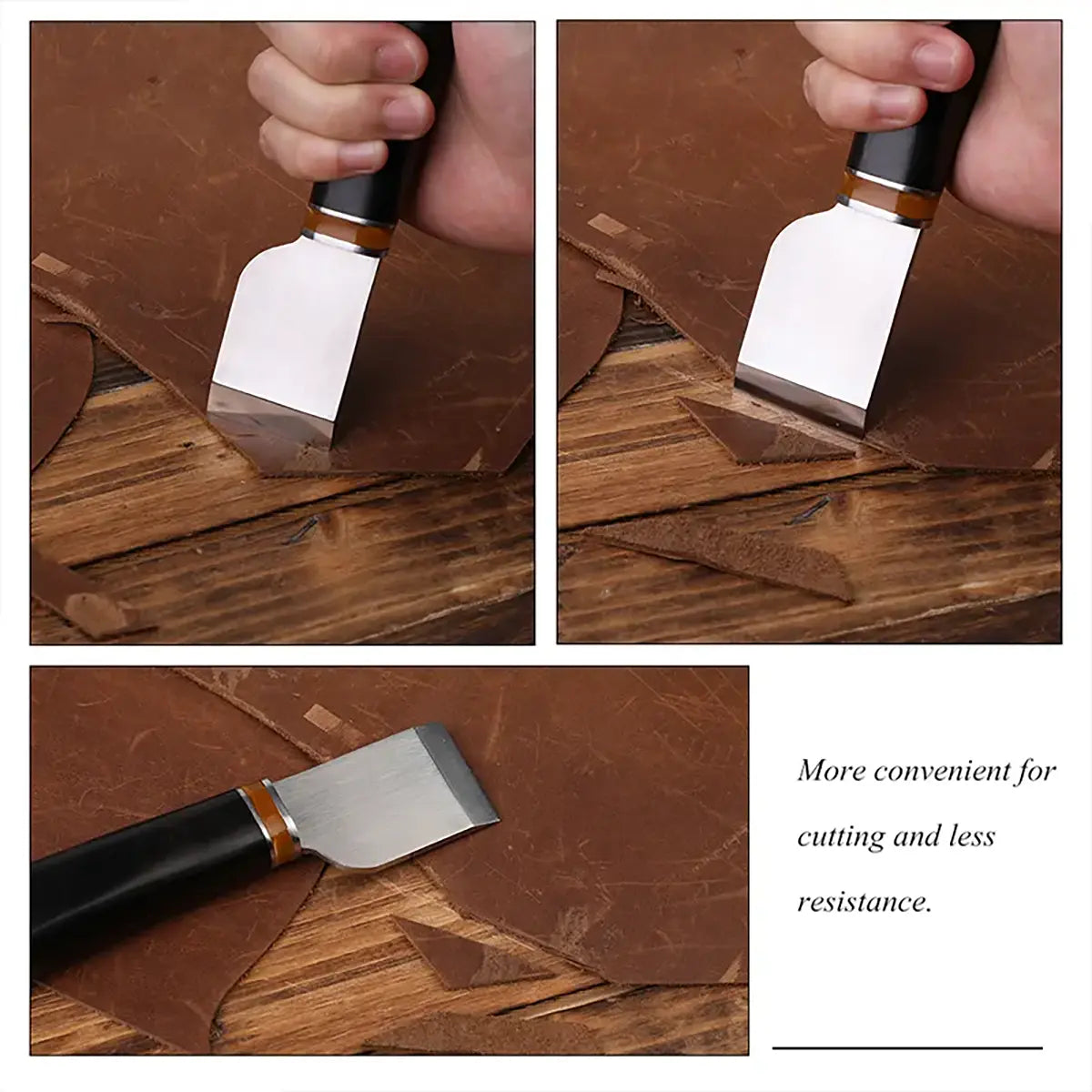Ebony Handle Straight Leather Skiving Knife V3.