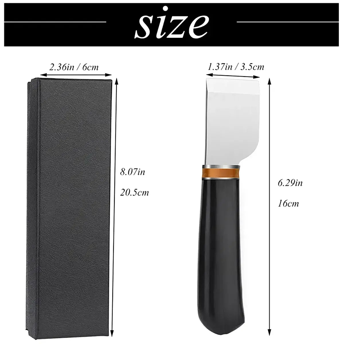 Ebony Handle Straight Leather Skiving Knife V3.
