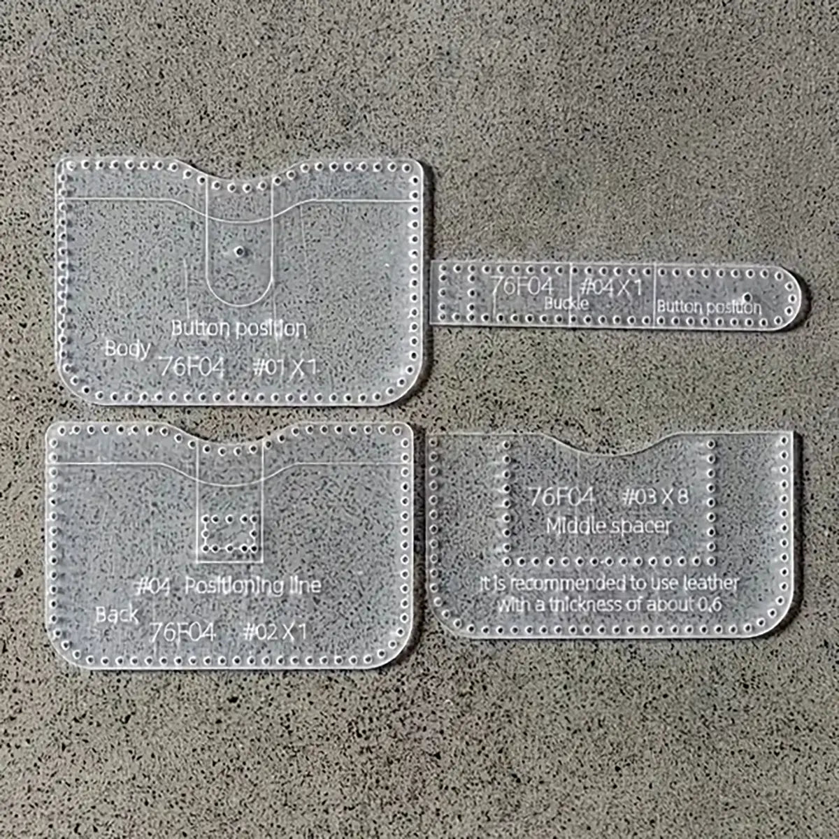 Strap Card Wallet Acrylic Template.