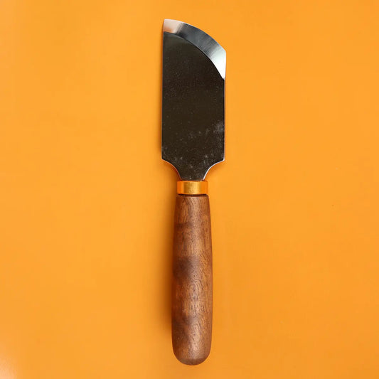 French Oblique Leather Skiving Knife V2 with Tan Handle.