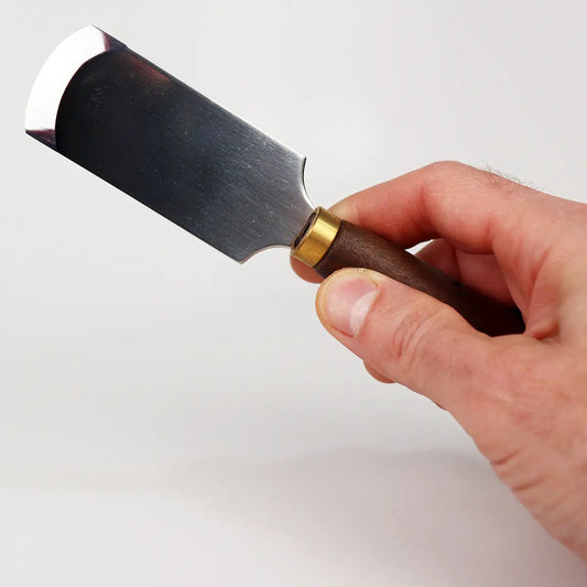 French Leather Skiving Knife V2 with Tan Handle.