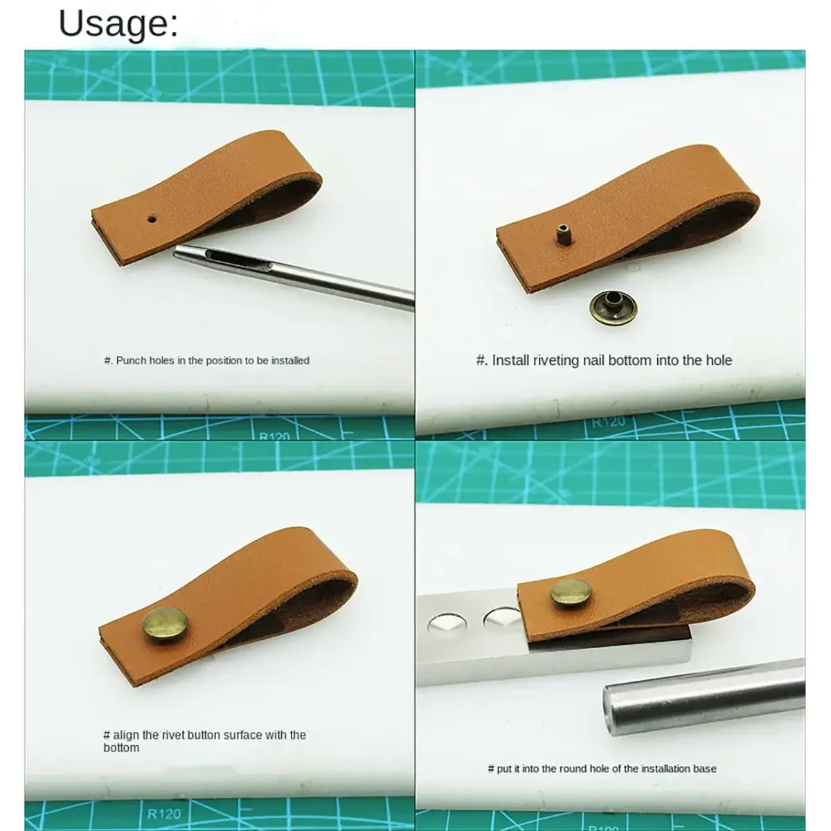 Round Rivet Setters for Leathercraft.
