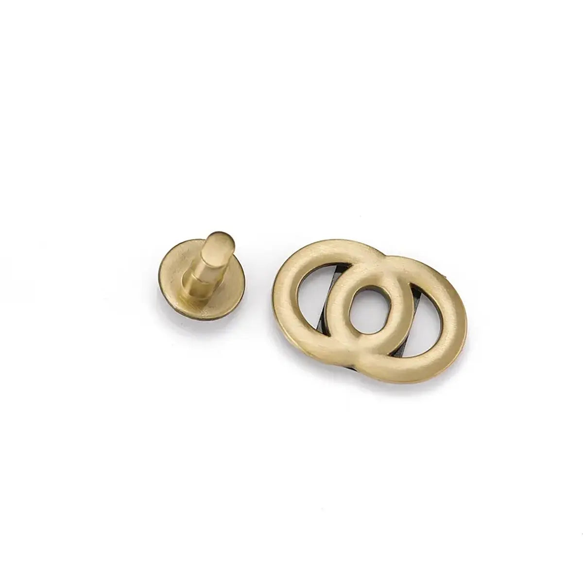 Double Ring Twist Lock Bag Hardware for Leathercrafting.