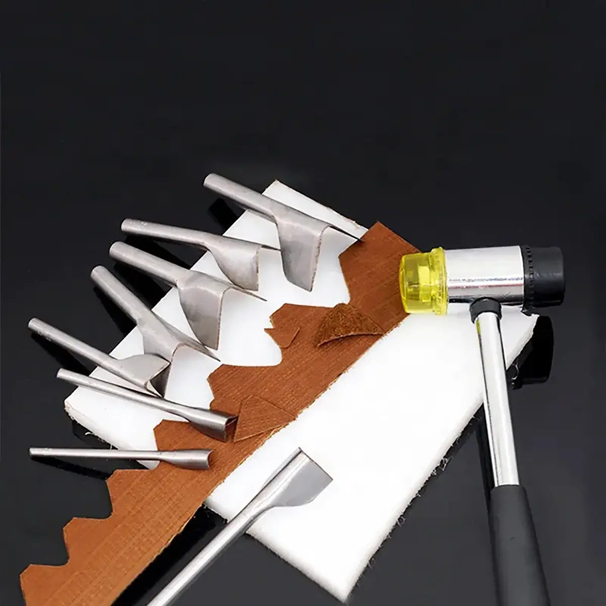 V-Shaped Leather Punch 9 Piece Set.