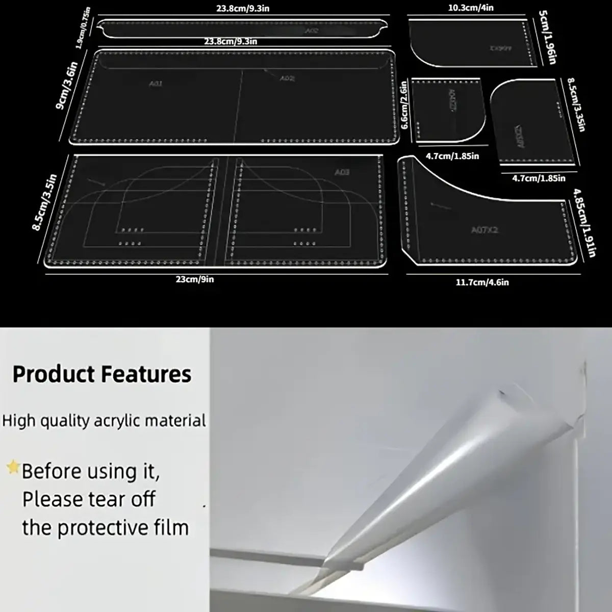 Wing Bifold Wallet Acrylic Template