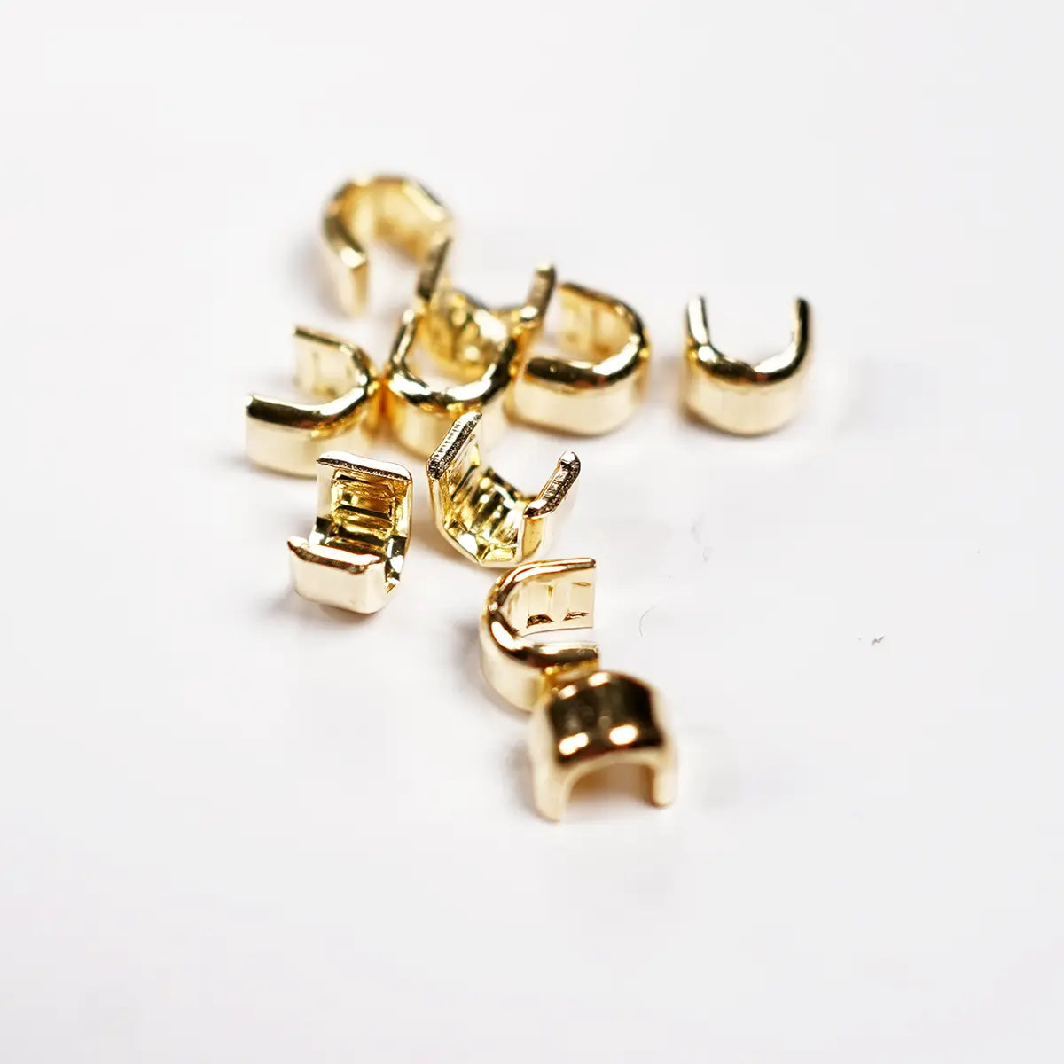 YKK No 5 Brass Zipper Stops Tops, 10 Pack.