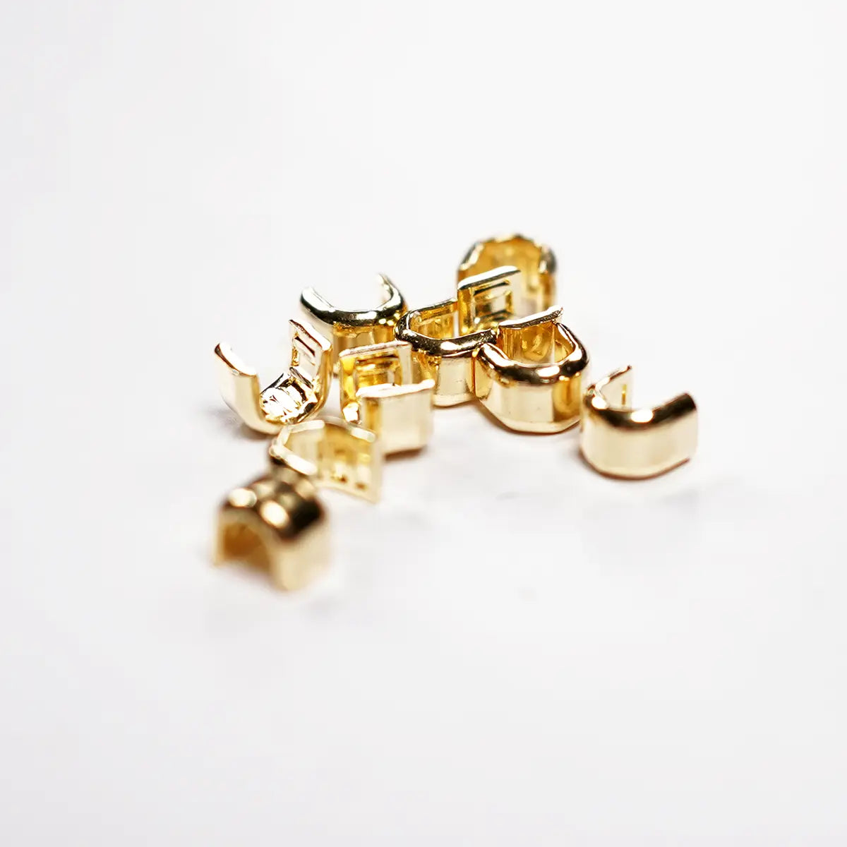 YKK No 5 Brass Zipper Stops Tops, 10 Pack.