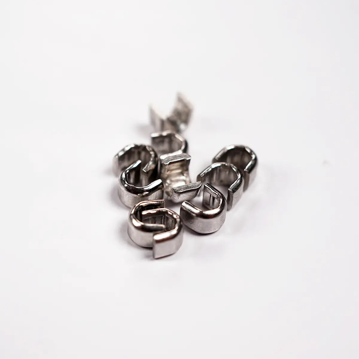YKK No 5 Nickel Zipper Stops Tops, 10 Pack.