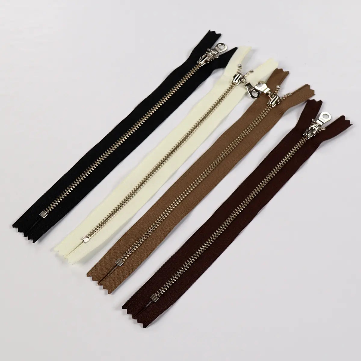YKK 4.5 Nickel Bag Zipper with Donut Pull 8 Inch