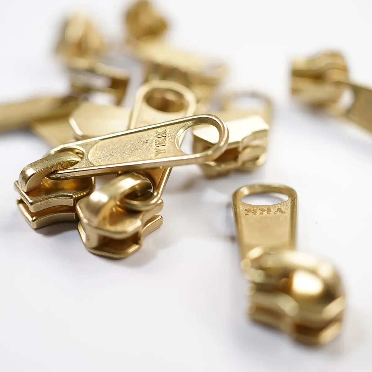 YKK No. 5 Brass Zipper Purse Slider Pull, 2 Pack.