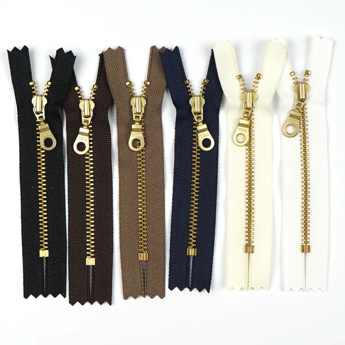 YKK 4.5 Brass Bag Zipper with Donut Pull 4 Inch.