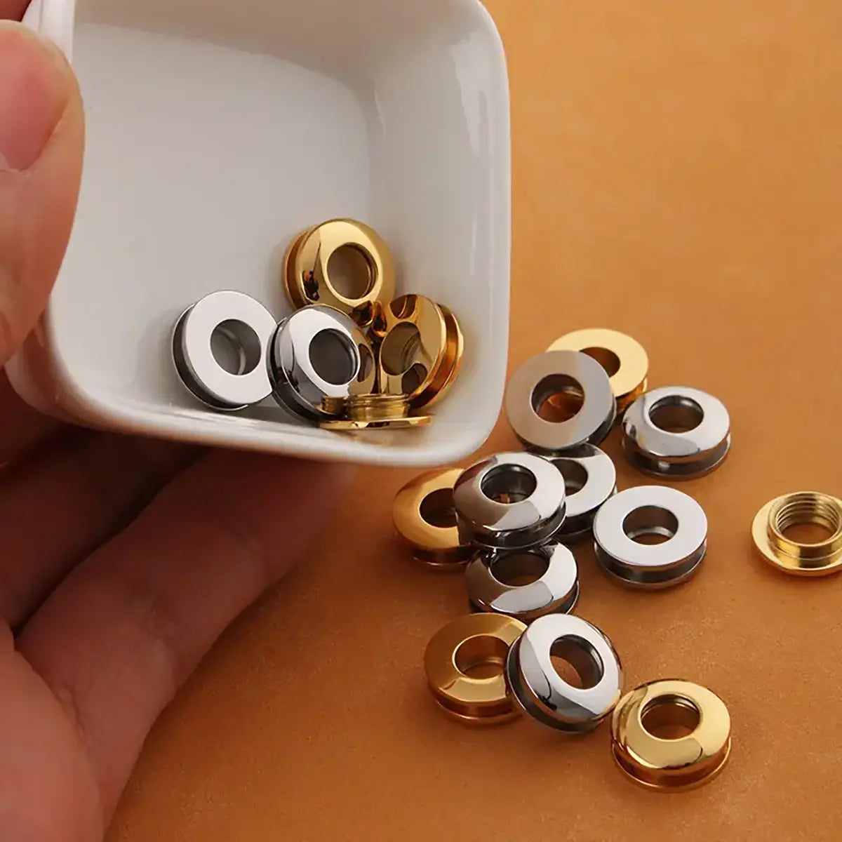 Screw Eyelets 6.5mm Stainless Steel for Leather Bags or Purses.