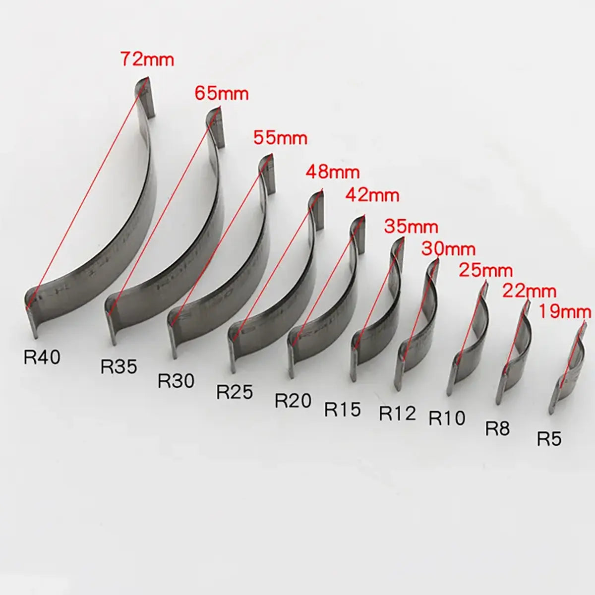 Arc Shape Corner Leather Cutter 10 Piece Set.